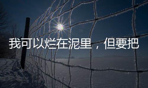 我可以爛在泥里，但要把她托起——一種無私奉獻的精神頌歌